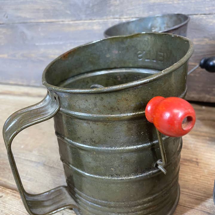 My Amigos Imports - Wholesale Sifter - CLEARANCE-Antique-ER-Vintage Metal Flour Sifter-7x6 inch-$128
