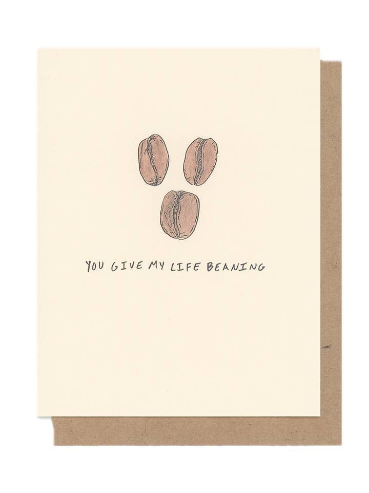 Cute Coffee Greeting Card / Espresso Bean Romance Card for wholesale by For To From