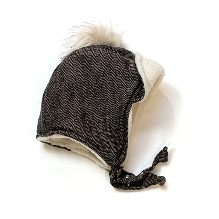 Pilot Bonnet in Earhart for wholesale by Urban Baby Bonnets