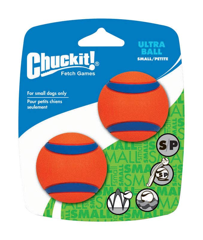 Everyday Supply Co - Wholesale Pet Fetch Ball - Dog - Chuckit! Small Fetch Ball 2-Pack - Blue/Orange Rubber0