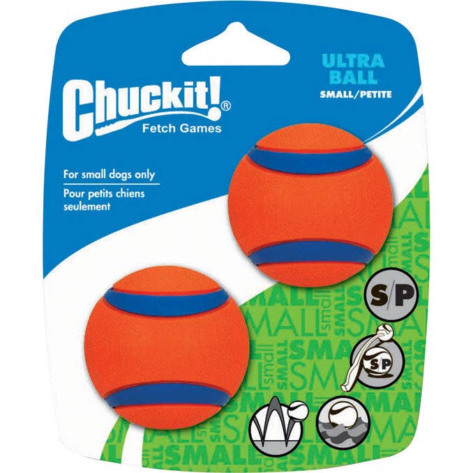 Everyday Supply Co - Wholesale Pet Fetch Ball - Dog - Chuckit! Small Fetch Ball 2-Pack - Blue/Orange Rubber
