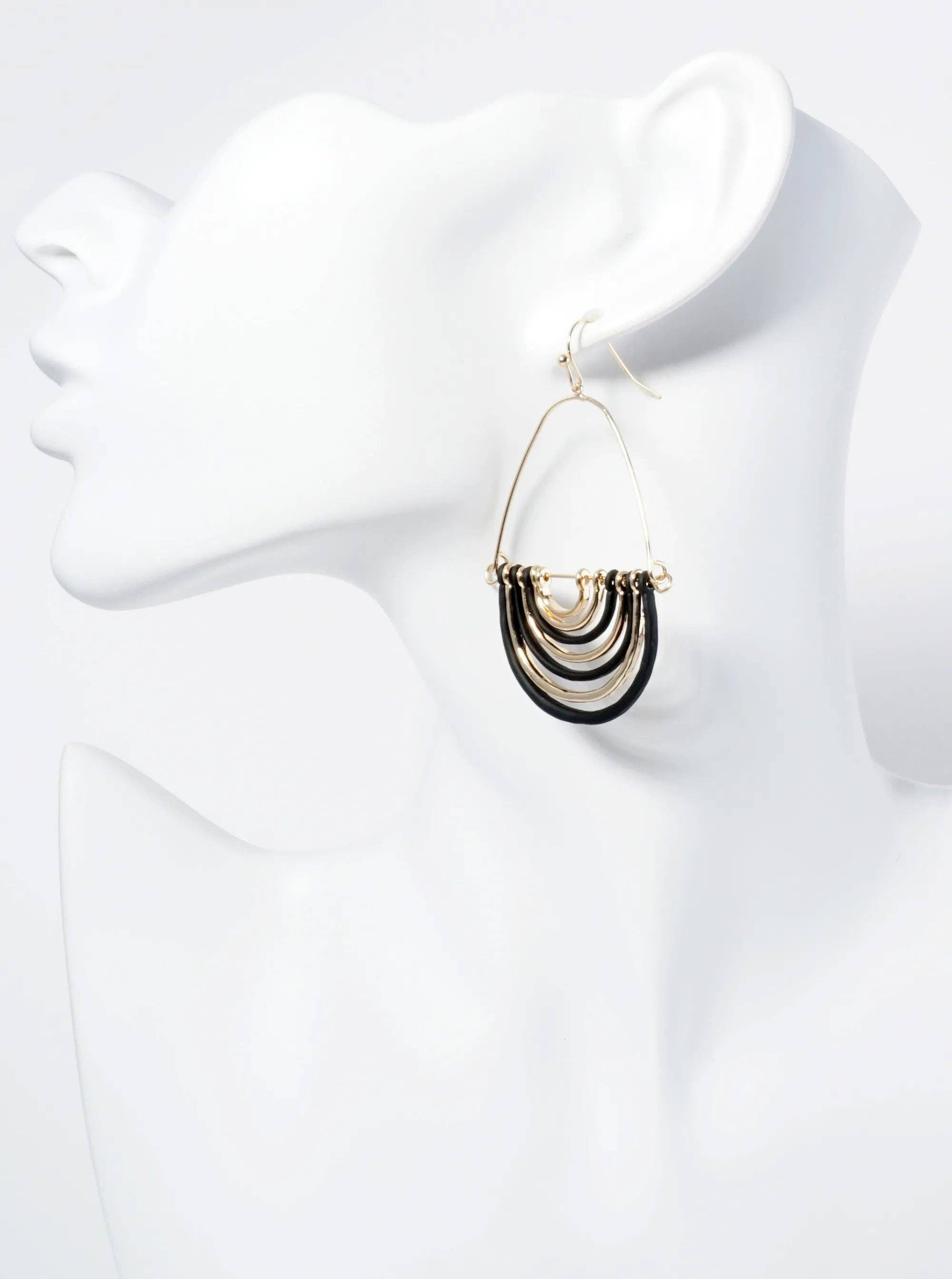 Wild Honey - Wholesale Dangle Earrings - Hammered Metal Geometric Teardrop Dangle Earrings7