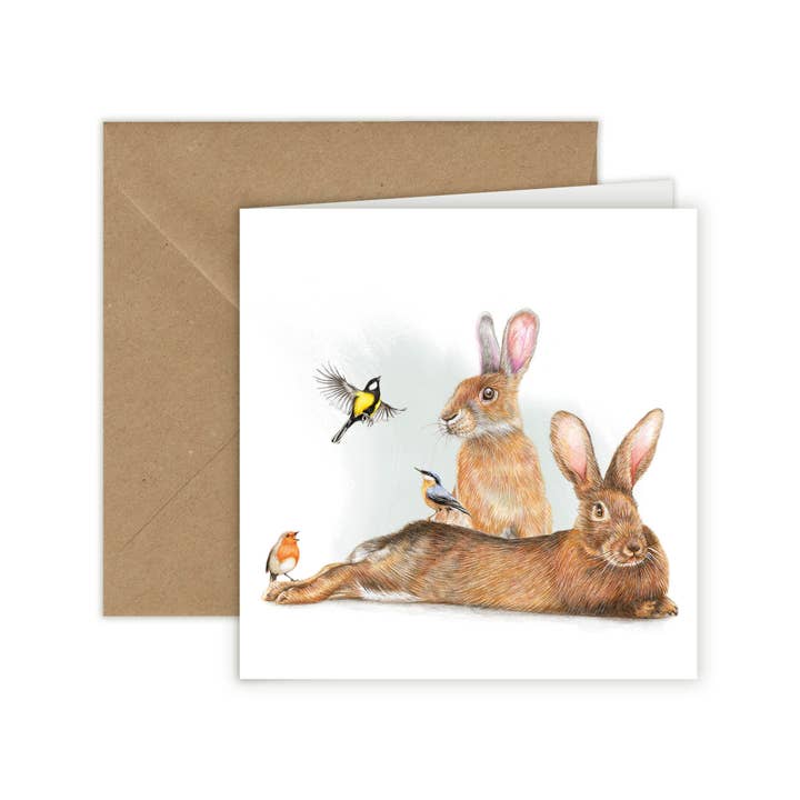 Bunny Greeting Card, Birthday Card, Blank, Rabbit, Animals for wholesale by Beast of Paradise