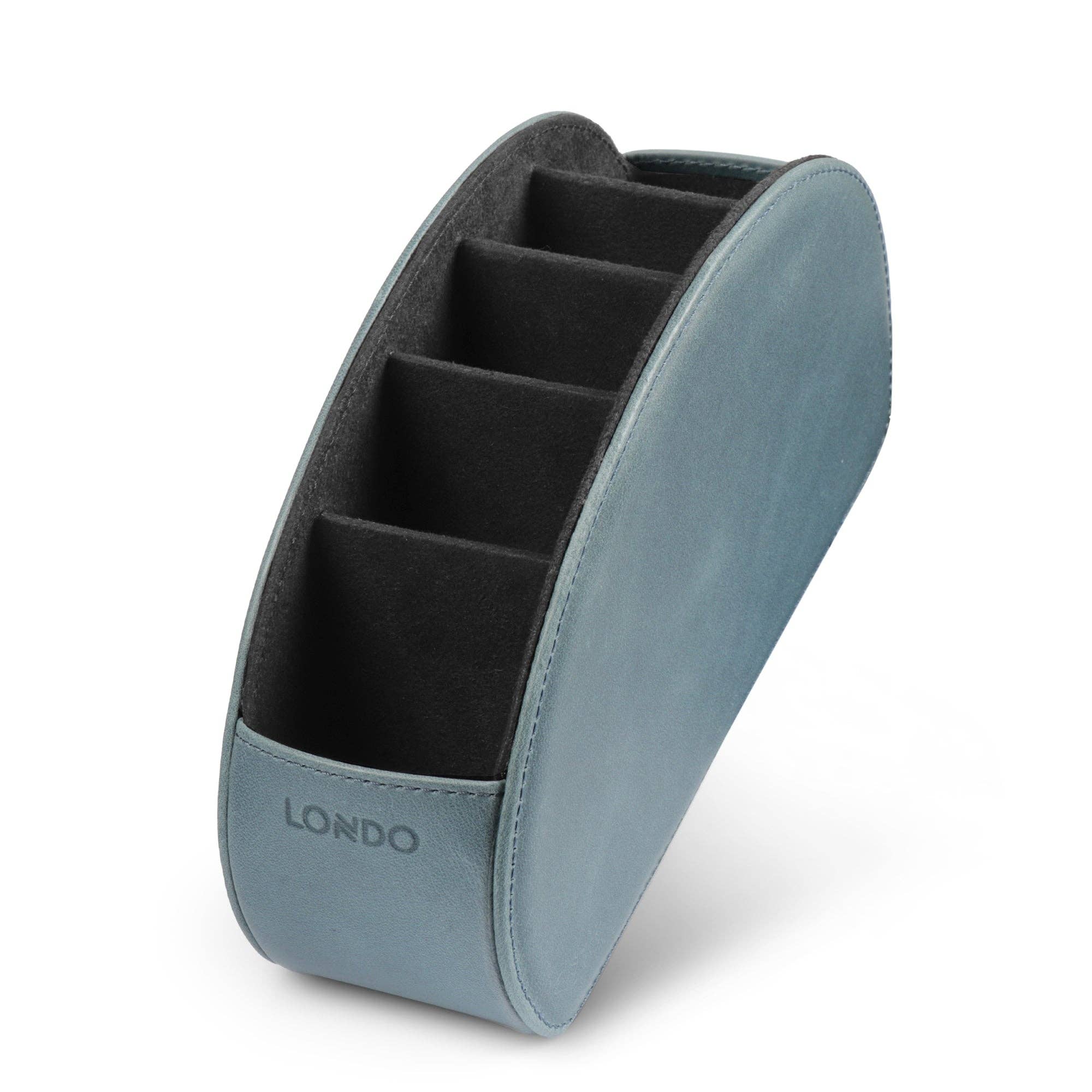 Londo - Wholesale Desk Organizer - Londo Remote Control Holder with 5 Pockets, Store DVD, Blu-Ray, TV, Roku or Apple TV Remotes, Italian Top Grain Leather with Suede Lining6
