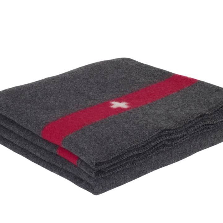MoST - Wholesale Bedding Blanket - Merino Blanket SWISS ARMY - grey