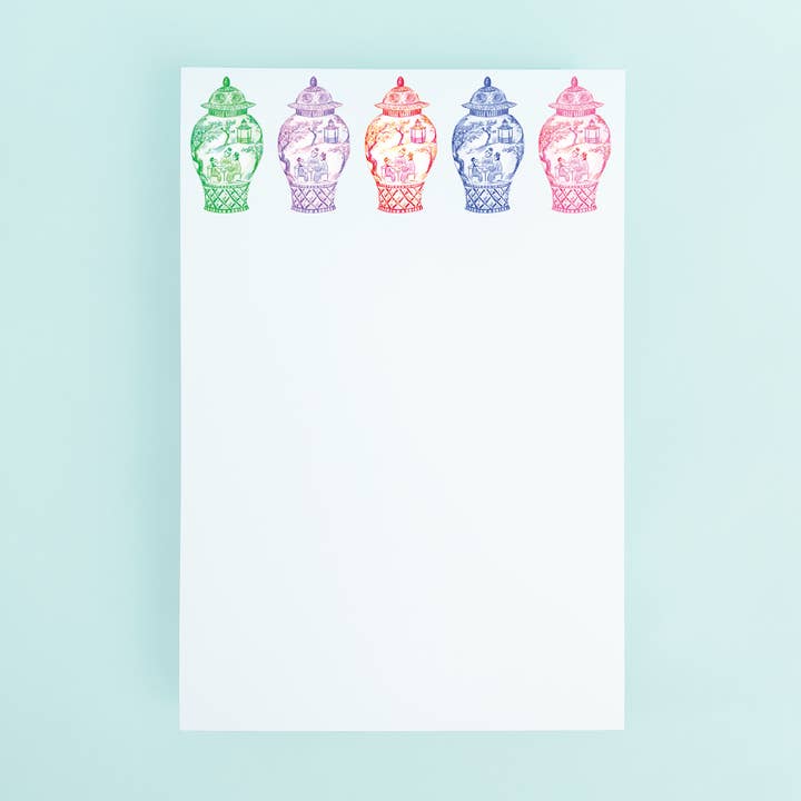 Colorful Ginger Jars Notepad for wholesale by Taylor Paladino