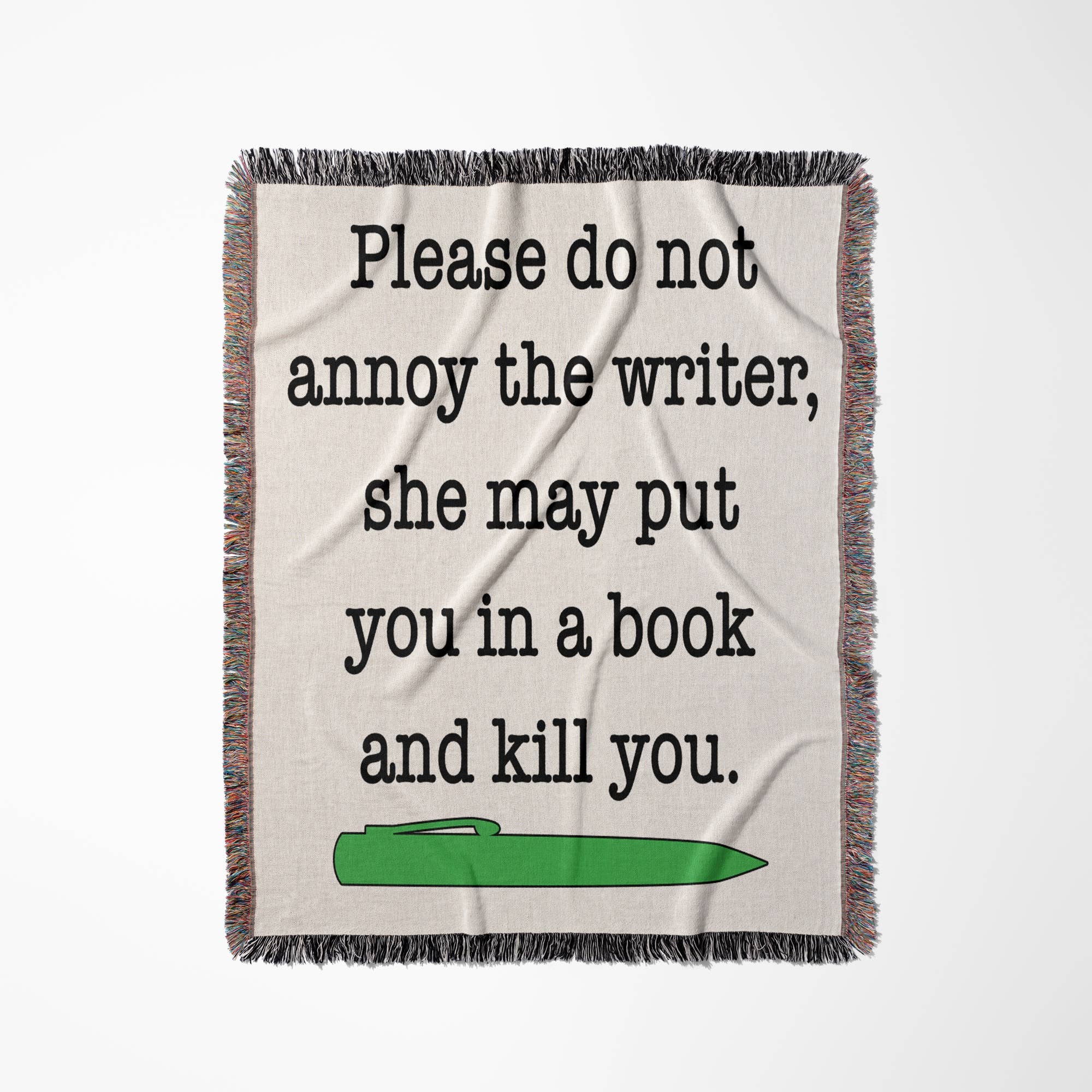 3dRose - Wholesale Throw Blanket - 3dRose, Please Do Not Annoy The Writer Green, Blanket