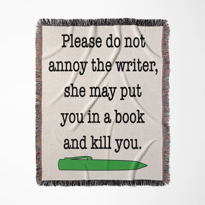 3dRose - Wholesale Throw Blanket - 3dRose, Please Do Not Annoy The Writer Green, Blanket0