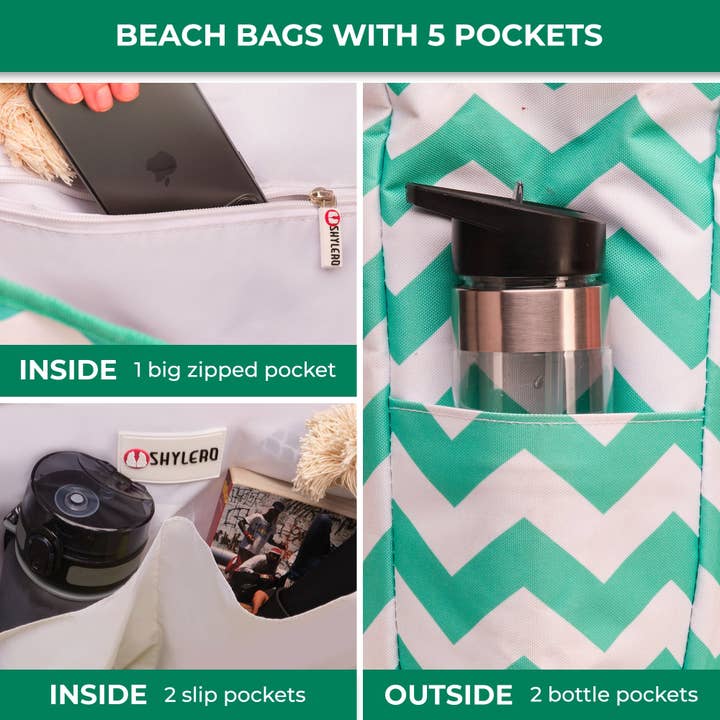 Beach Bag and Pool Bag | Waterproof | Turquoise Green Turtle for wholesale on Faire4