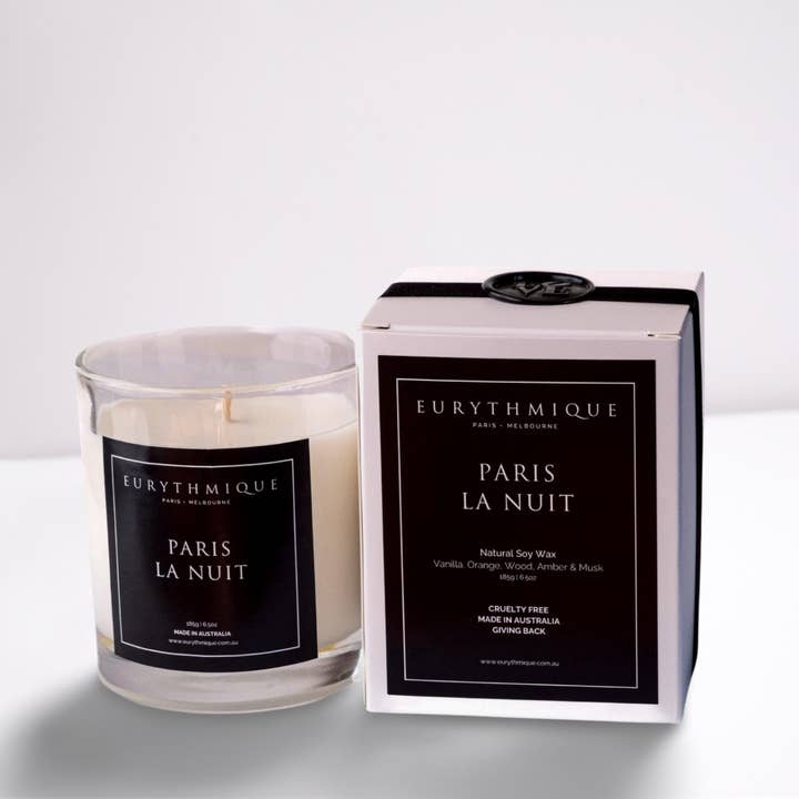 Eurythmique Scented candle | Paris la Nuit 185g for wholesale by Eurythmique