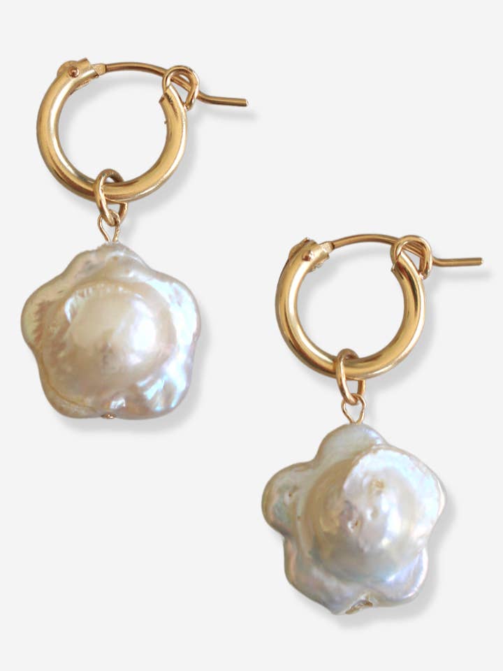 Pearl Botanical Earrings for wholesale by Bubble & Bead