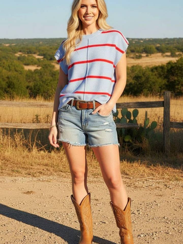 Striped Knit Top for wholesale by BEESON RIVER