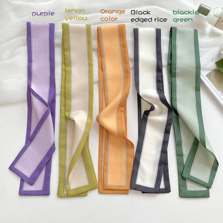 ACCITY - Wholesale Scarf - Women's - SOLID COLOR LONG DECORATIVE SILK SCARF HEADBAND_CWASC0726