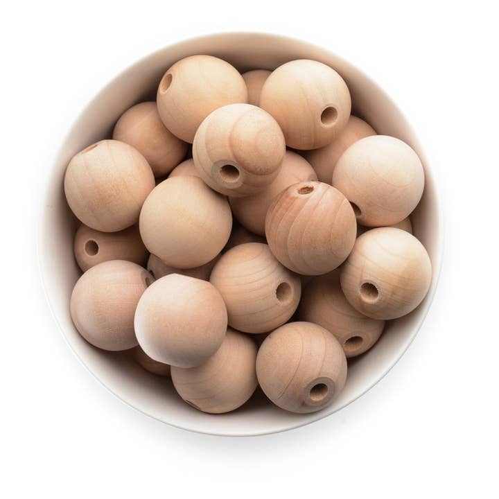Cara & Co Silicone Craft Supply - Wholesale Beads - Maple Wood Round Beads1