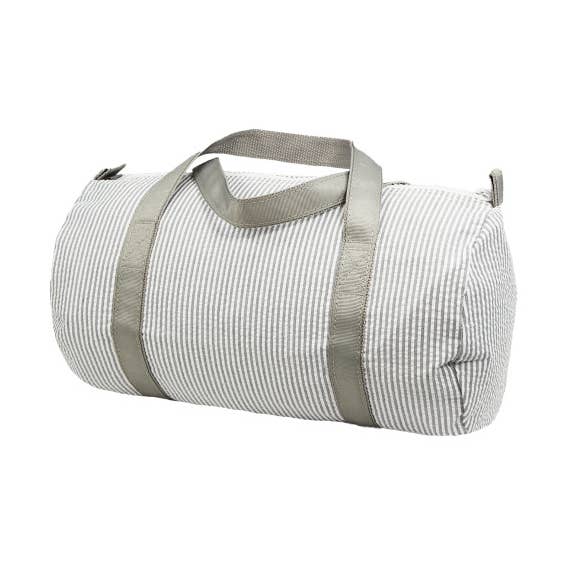 Mint - Wholesale Weekender Bag - Kids - Grey Seersucker Baby Duffel | Mint0