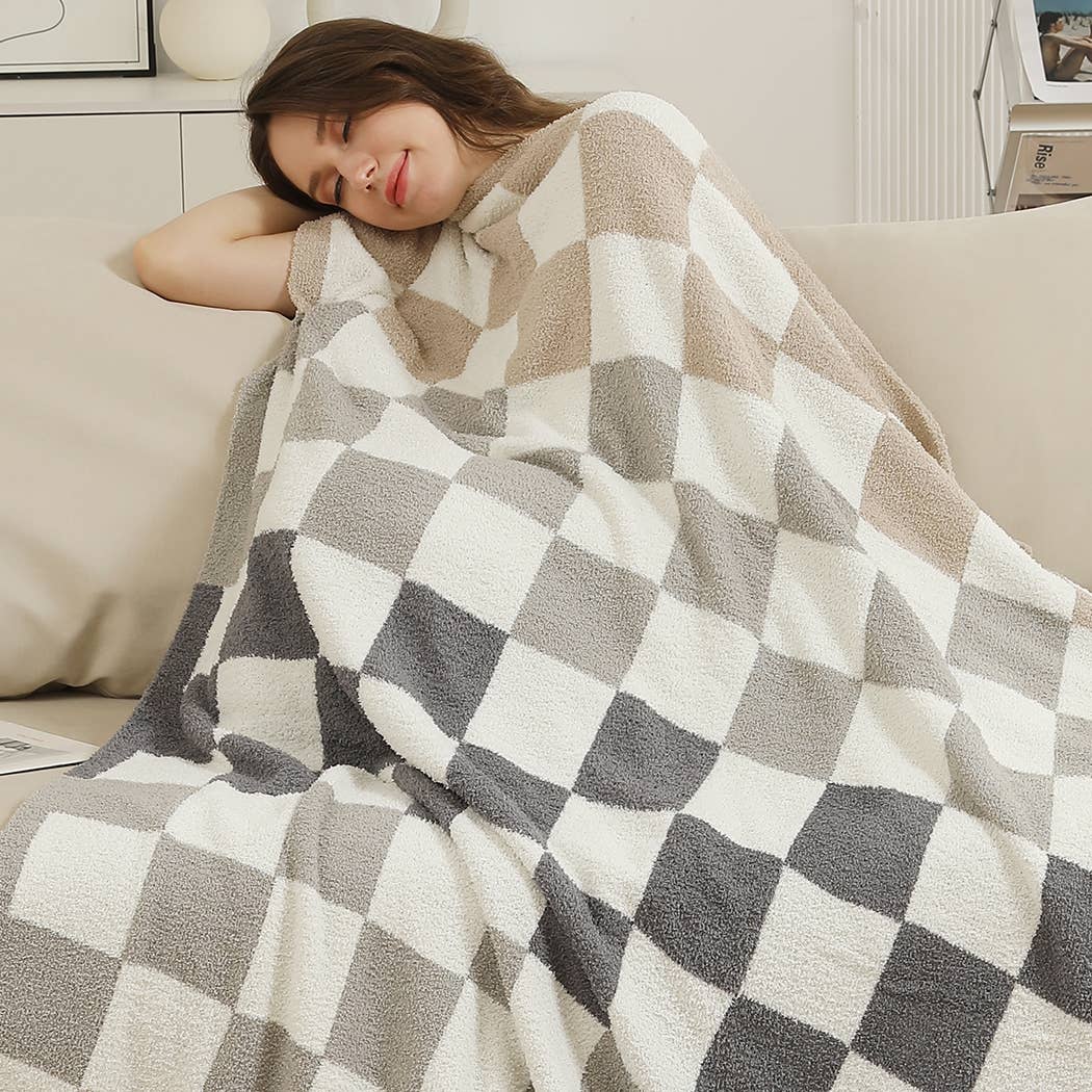 Fashion City - Wholesale Throw Blanket - Multicolor Checkered Reversible Throw Blanket10