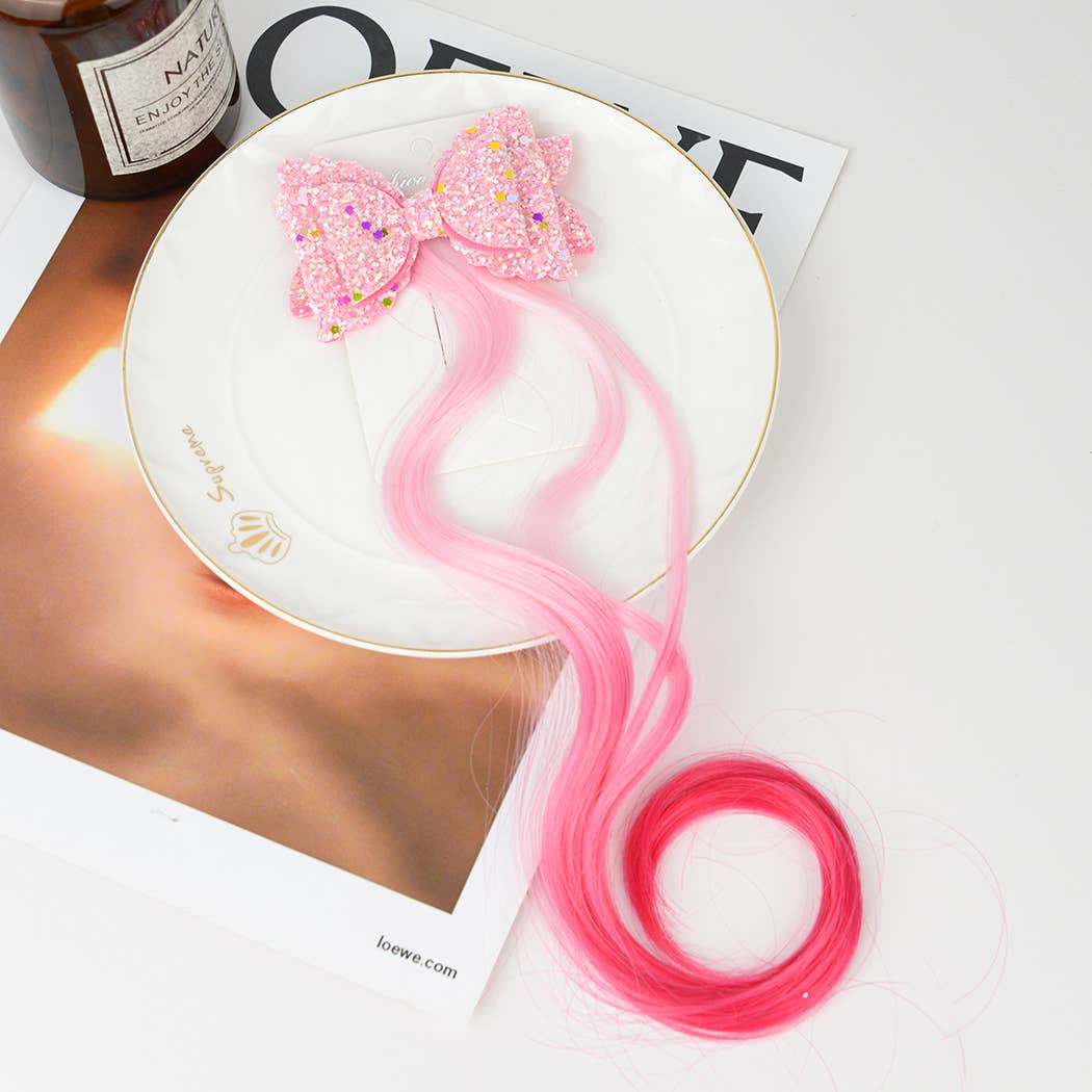 TheDivaSoap - Wholesale Hair Clip - Kids - Girls Gradient Wig Bow Hair Clips0