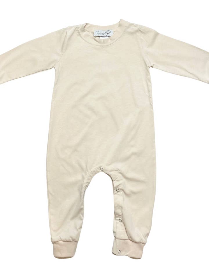 SALE Threaded Cotton Boy Long Sleeve Romper 100% Cotton for wholesale by Love That Cotton