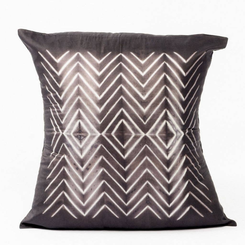 Variously - Wholesale Throw/Decorative Pillow - Naami Indigo Shibori Silk Modern Artisanal Pillow8