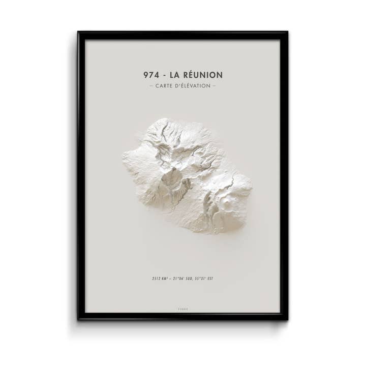 Mappa altimetrica La Riunione per la vendita all'ingrosso da parte di Finke