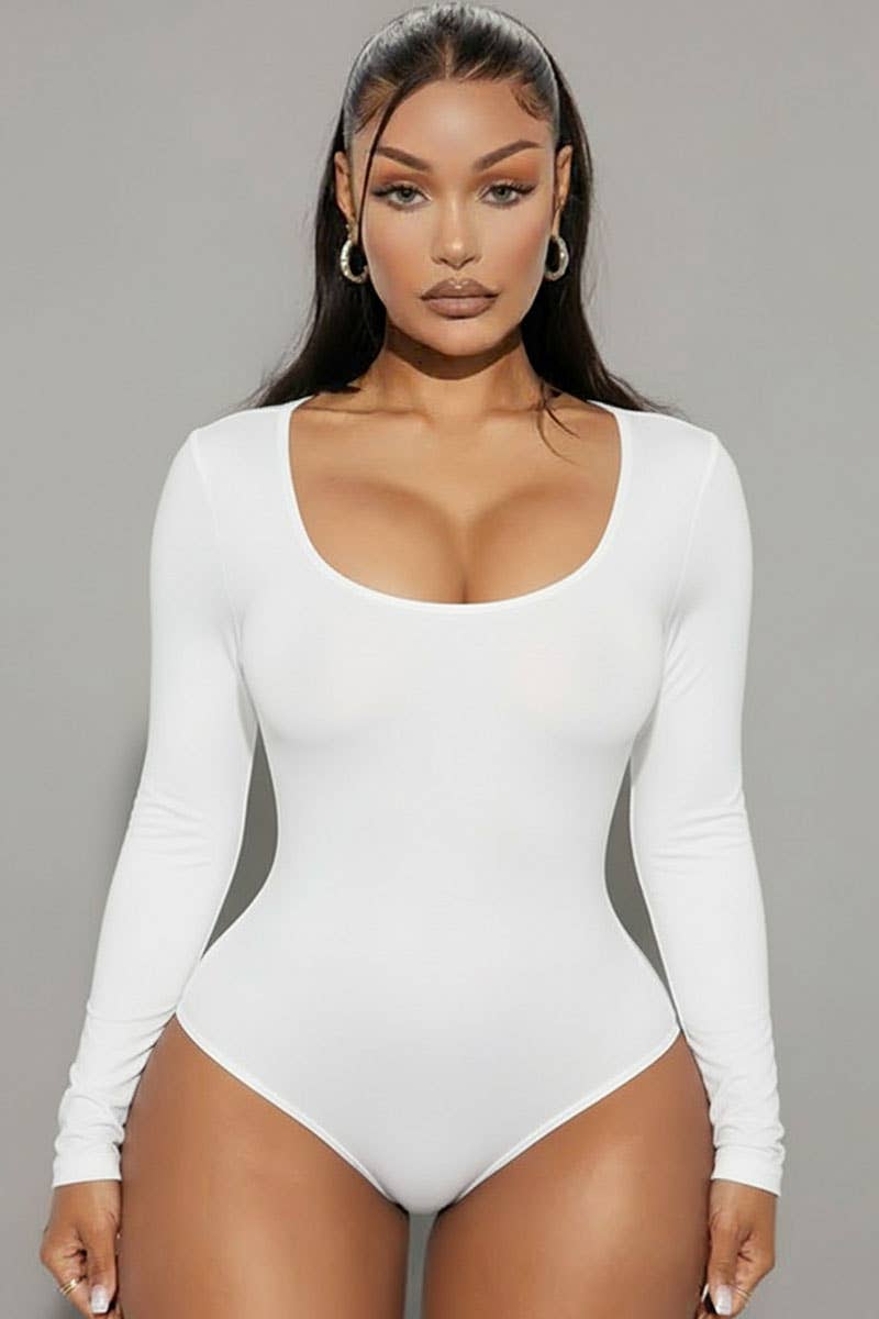 CAPELLA APPAREL - Wholesale Bodysuit - Women's - Scoop Neck Solid Long Sleeve Bodysuit18