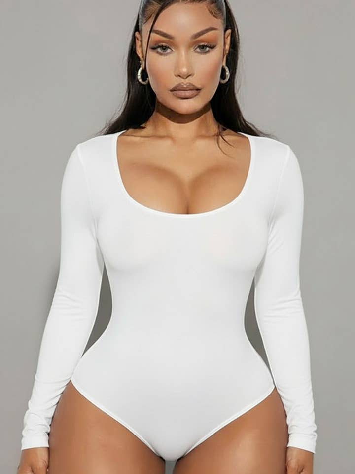 CAPELLA APPAREL - Wholesale Bodysuit - Women's - Scoop Neck Solid Long Sleeve Bodysuit18