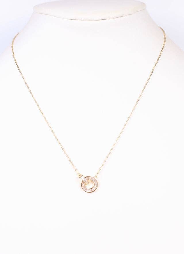 Caroline Hill - Vente Colliers à pendentif - Collier Brenton CZ Circle DORÉ1