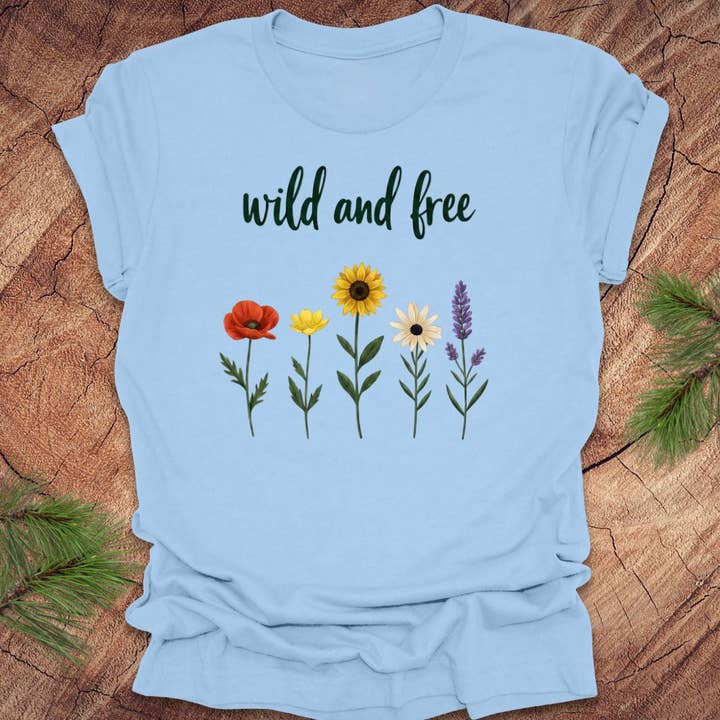 Wild und Freies Blumen T-Shirt für den Großhandel von Wandering Owl Adventure Co.