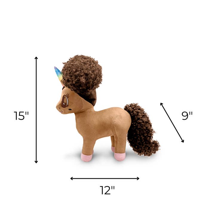 YOUnicorn Kidz - Wholesale Stuffed/Plush Toy - Kids & Baby - Alexis Unicorn Plush Toy with Afro Puffs - 15 inch