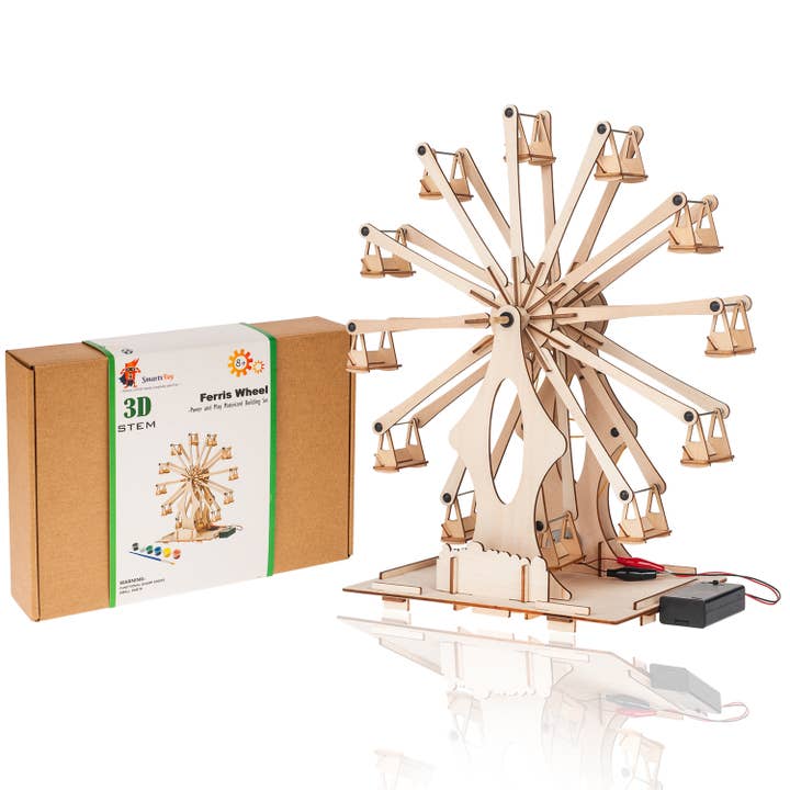 SmartsToy - Wholesale Building Set - Kids - Wooden Ferris Wheel Building Kit | Educational DIY STEM Toys