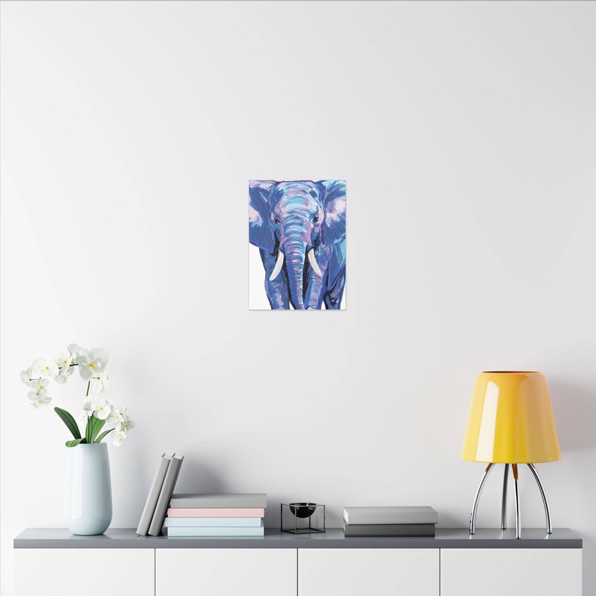 Blue Cava - Wholesale Art Print - Blue and Pink Elephant Canvas Art - Colorful Elephant Wall Décor20