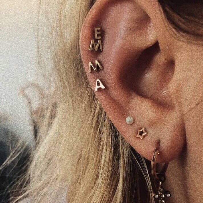 Tiny Initial Studs // Sterling Silver (individual studs) for wholesale on Faire1