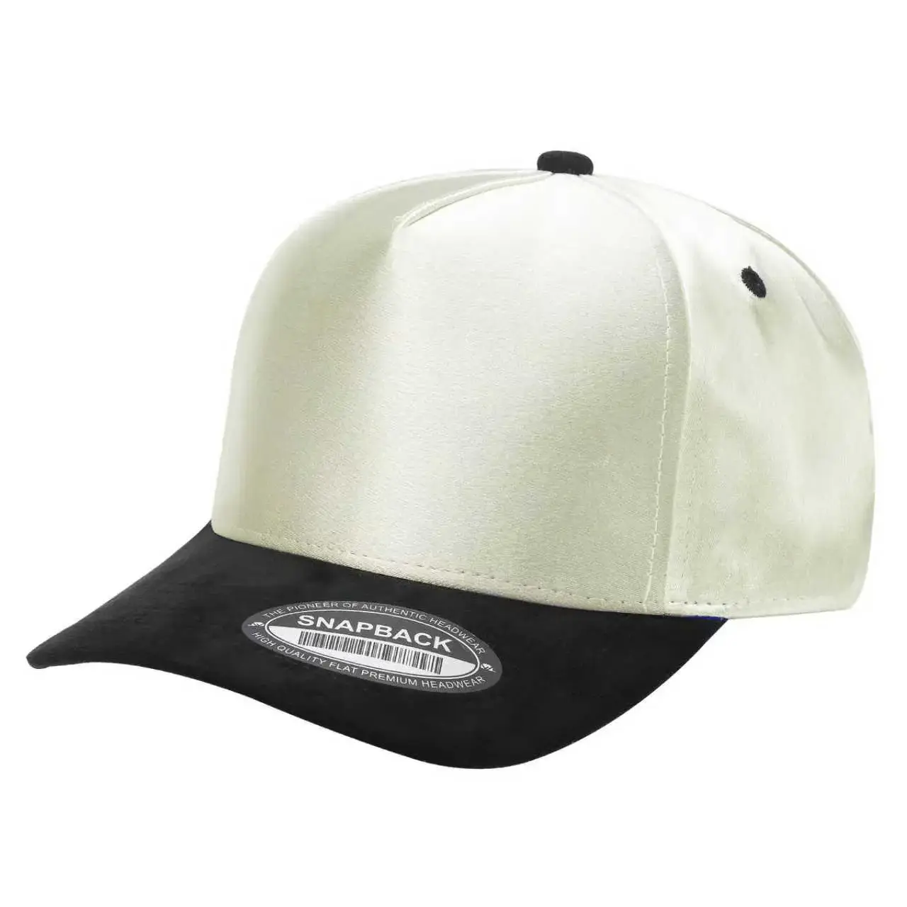 Burzip collection – Großhandel Basecap – Unisex – TC2>TCSTS Satin-Krone, Wildleder-Schirm Blanko 5-Panel Baseballkappe11
