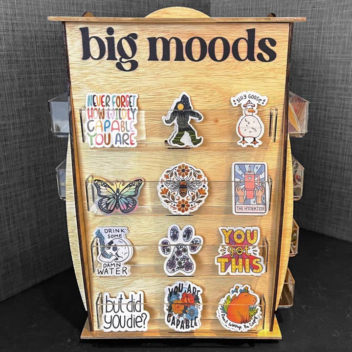 Big Moods - Wholesale Retailer Display - Paper & Novelty - 48 Count Spinner Sticker Stand Display2