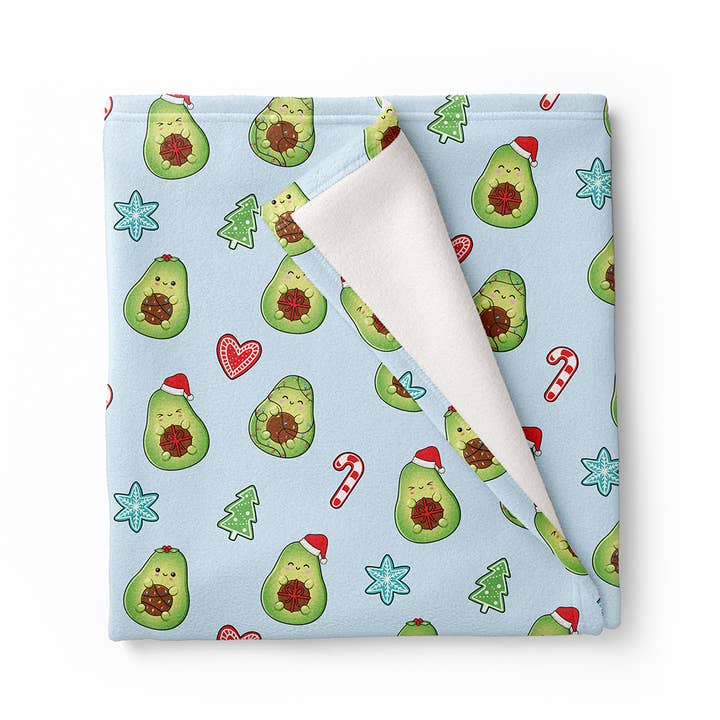 Top Trenz Inc - Wholesale Throw Blanket - Avocado XMAS Fuzzy Throw Blanket1