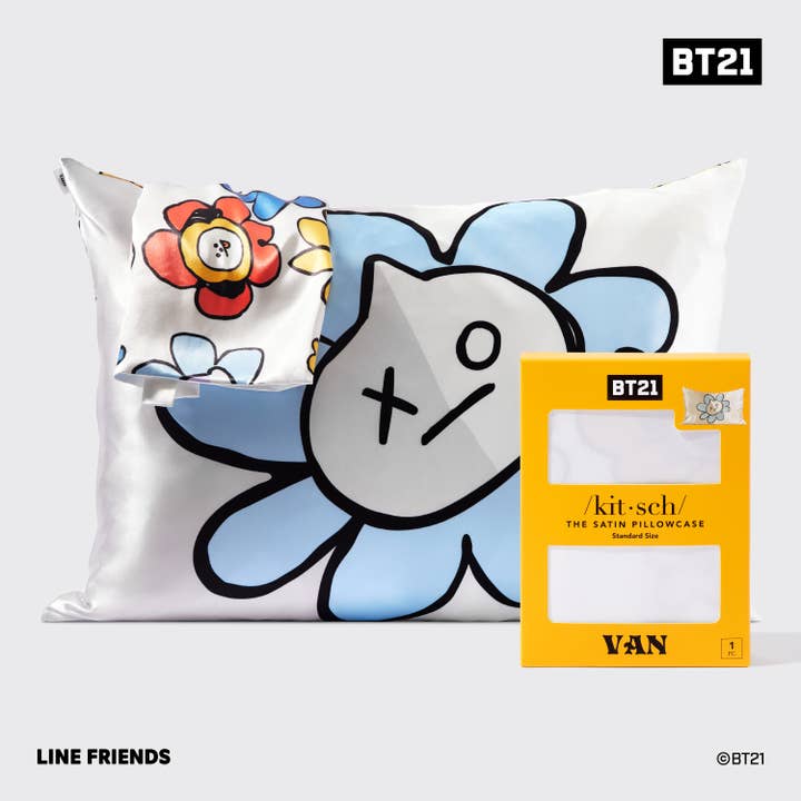 BT21 x Kitsch Satin Pillowcase Standard - Van for wholesale by KITSCH
