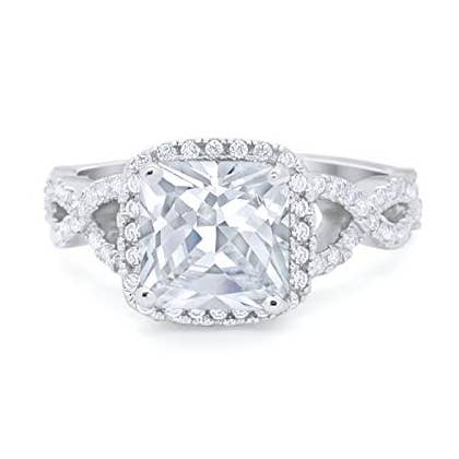 Simuleret CZ Pudeskåret rund Halo CZ brudering for engroshandel på Faire0