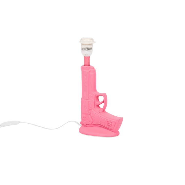 Housevitamin bv - Wholesale Accent/Desk Lamp - Table Lamp - Gun - Ceramic - Neon Pink - E27 - 15x9x32cm