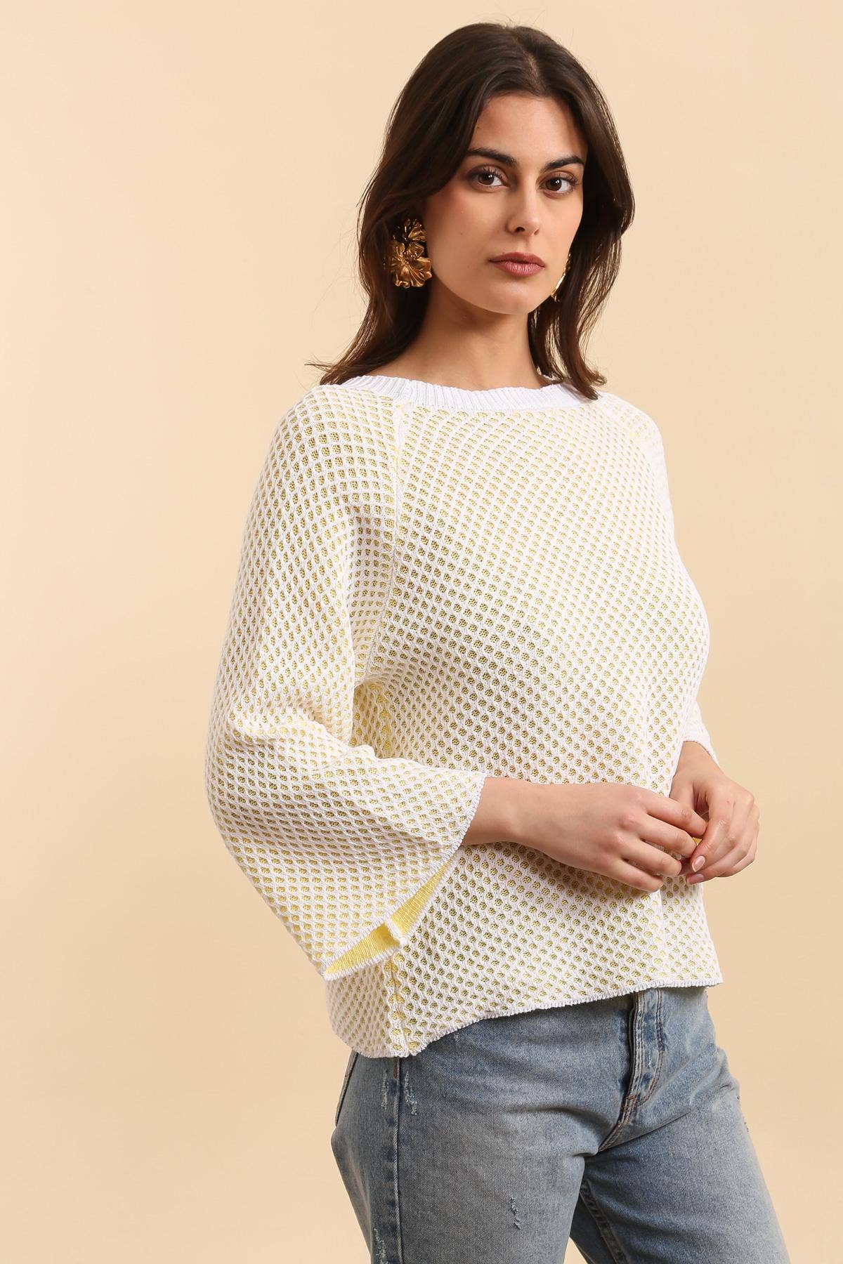 NAÏS PARIS – wholesale Knitted jumper – Women′s – ROUND NECK RAGLAN SLEEVE SWEATER 100% COTTON8