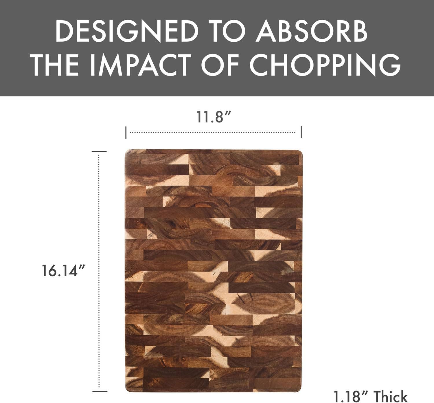 Dexas - Vente Planche à découper - Planche à découper réversible en bois de bout d'acacia4