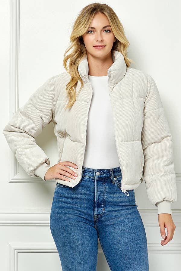 Veracci - Wholesale Puffer Jacket - Women's - Quilted Corduroy Puffer Jacket10