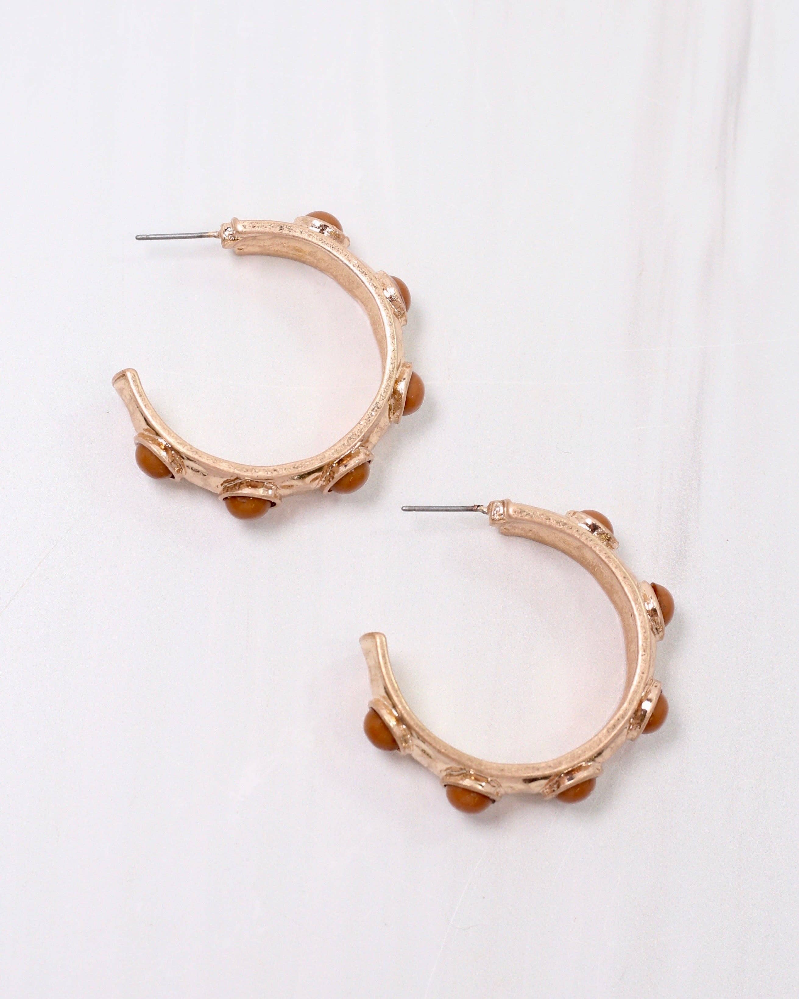 Caroline Hill - Wholesale Hoop Earrings - Frazee Hoop Taupe0