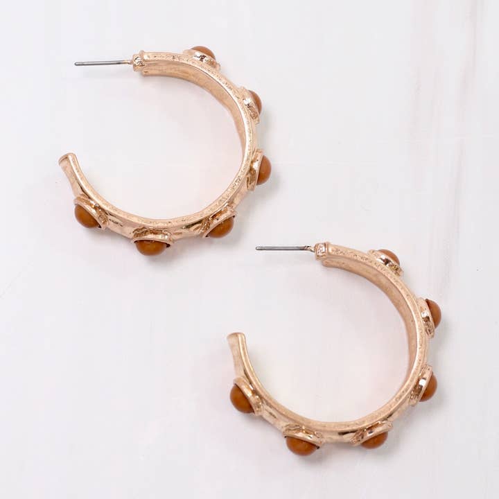 Caroline Hill - Wholesale Hoop Earrings - Frazee Hoop Taupe0