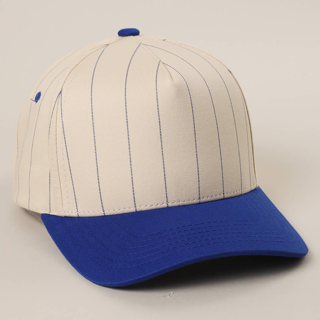 Fashion City - Wholesale Trucker Hat - Unisex - Two-Tone Pinstripe Canvas Trucker Hat8