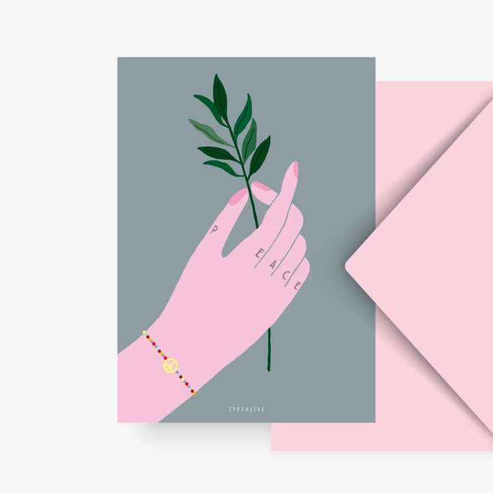 Postcard/Hand of Peace for wholesale by typealive