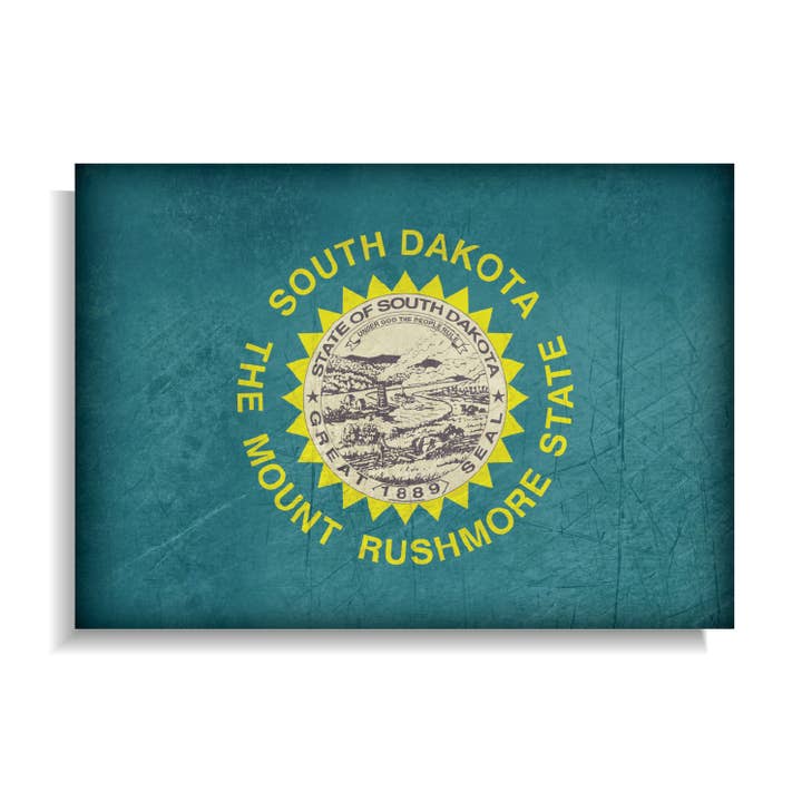 Magnet: South Dakota Distressed US State Flag for wholesale by BetterMagnets.com by Design Studio 88 Inc
