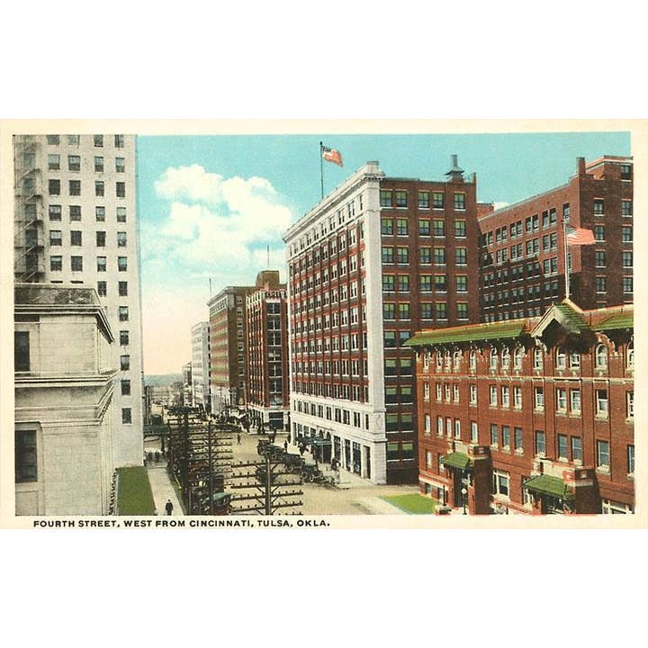 Postkort OK-24 Fourth Street, Tulsa for engroshandel hos Found Image Press