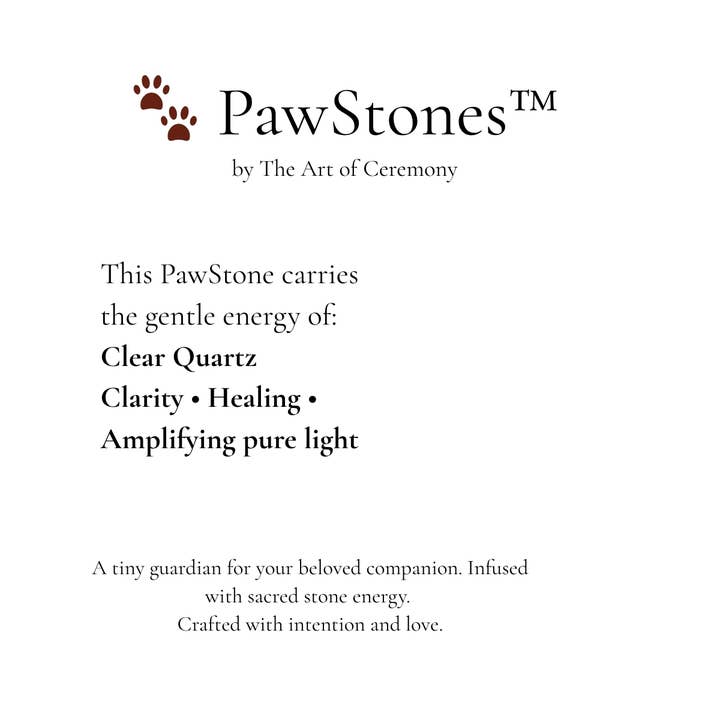 the art of ceremony – wholesale Halsbandsberlock - Katt och hund – 🤍 Klar Kvarts PawStone™ — Ljus & Klarhet1