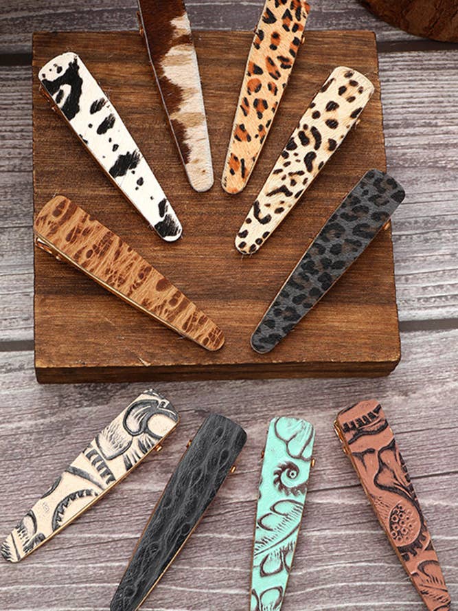 Leopard and Western Cow Print Hair Clip ZK1444 for wholesale by UNISHE