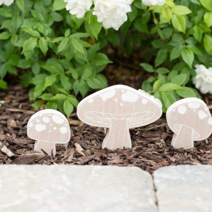 45144 - 7x6 chunky wd shp s/3 (MUSHROOMS) PIXIE CLEARANCE for wholesale by Devanie At Home (Formerly Adams & Co.)